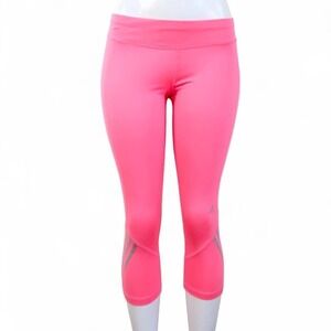 adidas pink 2000s capri leggings three stripe fuchsia workout pants size M